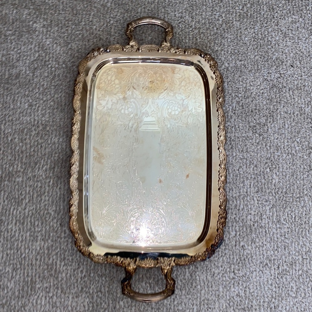 Silver serving tray